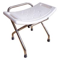 Adjustable Height - Foldable Aluminium Alloy Bathroom Shower Stool - Bath Seat/Shower chair/Bath Bench - Shower/Bath Stools for Elderly Disabled Pregnant Women Aid - Healthcare (White)