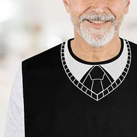 Sunlit Embroidered Adult Bib for Men Eating Waterproof Soft Reusable Clothing Protector with Crumb Catcher, V-Neck Sweater Vest with Tie