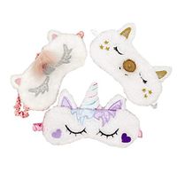 [3 PACK] MicroBird Unicorn Sleeping Mask Cute Unicorn, Blindfold Eyeshade for Kids and Women