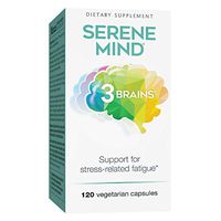 3 Brains by Natural Factors, Serene Mind, Adaptogenic Blend to Help Naturally Relieve Stress & Mental Fatigue, Daily Dietary Supplement, Vegetarian, 120 Capsules (60 Servings)