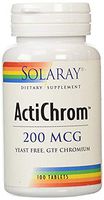 Solaray Actichrom GTF Chromium III 200 Supplement, 200mcg, 100 Count (2 Pack)