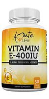 Vitamin E 400 iu Capsules for Skin, Hair and Heart Support D-Alpha Tocopheryl Acetate Supplement for Immune Support 50 Liquid Capsule by Amate Life Made in USA