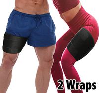 Thigh Compression Sleeve Hamstring Wraps - 2 Pack of Thigh Sleeves Adjustable Hamstring Compression Sleeves for Comfortable Leg Compression for Both Women or Men (Fits Most)