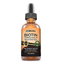 MAX Absorption Biotin Liquid Drops, 10000mcg of Biotin Per Serving, 60 Serving, No Artificial Preservatives, Vegan Friendly, Supports Healthy Hair Growth, Strong Nails and Glowing Skin, Made in USA