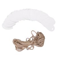 WINOMO 100pcs Heart Shape Kraft Paper Gift Hang Tags DIY Blank Labels Card with 10m Jute Rope