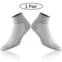 Forcool Diabetic Socks, Women's Men's Non Binding Loose Top Seamless Toe Ankle Low Cut Cotton Diabetic Socks Edema Socks Diabetes Socks for Summer, 1 Pair Gray Medium