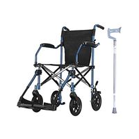 LS Wheelchair, Aluminum Alloy Elderly Disabled Manual Wheelchair Small Light Foldable Portable Travel (Color : B)