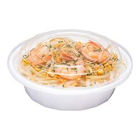Asporto Microwavable To-Go Container - BPA Free PP Round Take Out Food Container with Clear Plastic Lid - Catering & Takeout - 16 oz - White - Plastic - Disposable - 100ct Box - Restaurantware