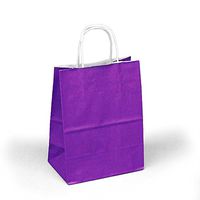 Purple Twisted Handle Bags | Quantity: 25 | Width: 8" Gusset - 4 3/4"