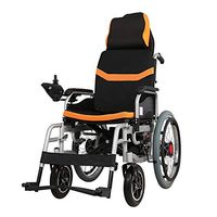 QBYLYF Portable Powerchair with Headrest,Lightweight Wheelchairs Folding Up Electric,seat Width 45cm, 360° Joystick,250w 24v 12A Li-ion Battery,for Disabled Elderly (Color : A)