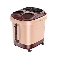 Foot tub Foot Massagers Fully Automatic Footbath Electric Massage Heated Foot Bath Barrel Foot Massage Home deep Bucket Suitable for Family use Massage Tools (Color : Brown, Size : 453835cm)