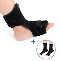 Plantar Fasciitis Night Splint Brace, Drop Foot Orthotic Brace with 1 Pair Compression Foot Socks for effective Relief from Tendon Stretch, Achilles and Heel Spur Relief, Fits Left or Right Foot