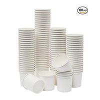 Paper Soup & Ice Cream Cups 100 Count, Paper Disposable Dessert Bowls for Hot or Cold Food, Party Supplies Treat Cups (8 oz, White)
