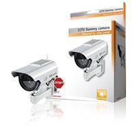 Premium Fake/Dummy CCTV Security Camera Solar Powered with Flashing LED light - Indoor Outdoor - Silver by TARGARIAN