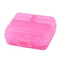 uxcell Plastic Picnic 7 Compartments Medicine Capsule Pill Holder Storage Box Case Fuchsia