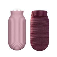 Milla Youpin Microwave Heating Bottle Environmental Silicone Transparent Hot Water Bag with Knit Cover, Hot & Cold Therapies - Gift for Birthday, Christmas, Valentine's Day, Gift Exchange Party(Large)