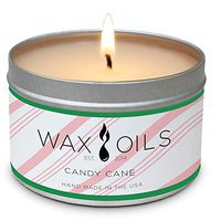 Wax and Oils Soy Wax Aromatherapy Scented Candles (Candy Cane) 8 Ounces. Single