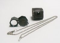 HEX LOUPE JEWELERS 10x BLACK 21MM TRIPLET LOUPE WITH LEATHER CASE & FREE CHAIN (E 4) NOVELTOOLS