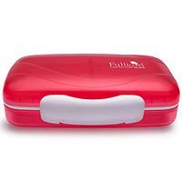 Travel Pill Organizer Large Portable Medication Organizer, Fullicon Oversize 8 Compartment Pill Box, Vitamin Travel Case Pill Holder - Airtight & Moistureproof (Red)