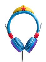 Sakar Wonder Woman Kids Headphones for Girls - Volume Limiting Over-Ear 3.5MM Stereo Jack, Blue