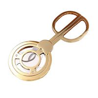 Julitech Stainless Steel Cigar Cutter Machine Scissors Broken Triple 3 Blades Cutter, Used For Most Cigars, Easy To Use Portable, Perfect Gift,Gold