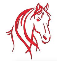 Home Grown Claremore Horse Vinyl Sticker Decal | 4.3" Width X 5.5" Height| Red HGC0779