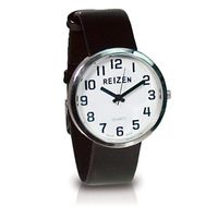 Reizen Low Vision Unisex Watch- Black Leather Band