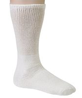 Diabetic Socks Mens Cotton 3-Pack Crew White By DEBRA WEITZNER