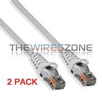 CAT6 24 Gauge White 15' Feet 550Mhz UTP Patch Ethernet Network Cable Wire (2/pk)