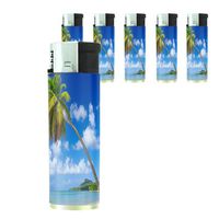 Butane Refillable Electronic Lighter Set of 5 Pieces Ocean Views Design-005