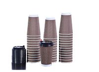 MKG Disposable Coffee Cups with Tight Heart Lids (100 pack) 16 Oz,Hot and Cold Large Travel Cups with Triple Wall For Better Insulation and Hand Protection, To Go Paper Cups