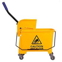 Ridgeyard 21Quart(5.28 Gallon) Side Press Mop Bucket with Wringer 4 Wheels Yellow Color Combo Bucket for Home Use