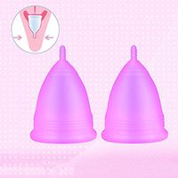 DNNAL Menstrual Cup Set, Built-in Sanitary Napkin Silica Gel Leakproof Reusable Period Cup Tampon Alternative(1/2 Pack),D