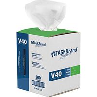 TaskBrand N-V040CGW Center Pull Wipers, White, 10" x 12" (Roll of 200)
