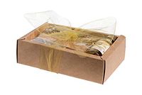 Clear PVC Sleeve DIY Sliding Brown Gift Box-Kraft Paper Luxury Packaging Boxes for Birthday Party, Thanksgiving Occasion 7 x 4.75 x 2 (6 Pack)