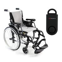 Karman S-Ergo 305 Ultra Lightweight Ergonomic Wheelchair | Adjustable Seat Height | Seat Size 16" X 17" | Frame Color Pearl Silver & Free 130 dB Black Personal Safety Alarm/Siren!