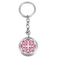 Anavia Aromatherapy Diffuser 30mm Key Chain/Ring + 12 Pads Surgical Grade Stainless Steel Locket (Loving Butterfly 30mm)