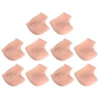 LIOOBO 5 Pair Plantar Fasciitis Inserts Pads Gel Heel Cushion Silicone Heel Protectors Heel Guards Heel Cups to Repair Dry Cracked Heel (Skin Color)