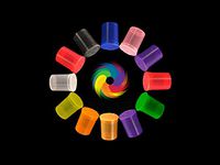 12 pc Pack of 8 Dram Squeeze PoP Top USA Certified Child Resistant One Piece Plastic Container (Transparent Mix)