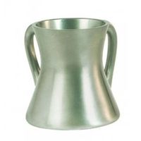 Hand Washing Cup - Jewish Wash Bowl - Yair Emanuel Judaica ANODIZE ALUMINUM NITILAT YADAIM CUP SMALLSILVER by Yair Emanuel