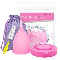 SPEQUIX Reusable Medical Grade Collector Menstrual Silicone Menstrual Cup with Sterilize Cup Women's Feminine Hygiene and 1 Pcs Cleaning Brush (Large)