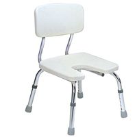 XIHAA Shower Seat for Seniors with Backrest, Handicapped Pregnant Woman Non-Slip Spa Portable Shower Seat Adjustable, Easy to Assemblebath Stool (White)