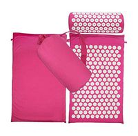 Yoga Lotus Spike Acupressure Mat Pillow Set Back Body Massager Acupuncture Cushion Mat Relieve Stress Tension Pain,Pink