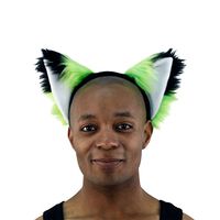 Pawstar Green Furry Fox Ear Headband – Lime