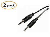 HIDREAM 3.5mm Audio Stereo Aux Cable 6 ft-Black(Pack Of 2)