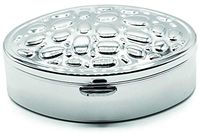 Silver Drops Oval Pocket Purse Portable Travel Pill Box & Medicine Organizer (2 Compartments)