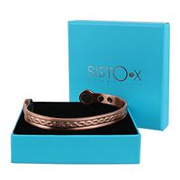 SISTO-X Super Strong Copper Link Design Magnetic Bangle by Sisto-X® Bracelet 6 Magnets Health Natural XL (190-225Mm)