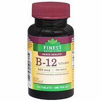 Finest Nutrition B-12 Vitamin 500 mcg Dietary Supplement Tablets 100 Each