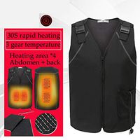 Heated Vest Heating Jacket Electric USB Winter Warm Gilet with 3 Temperature 38~70℃, for Outdoor Skiing, Hiking, Hunting,Black,M