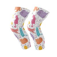 LORVIES Colorful Cats Pattern Knee Brace, Knee Compression Sleeve Support for Running, Arthritis, Meniscus Tear, Sports, Joint Pain Relief and Injury Recovery
